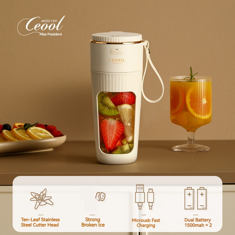 CEOOL new electric portable express smoothly smoothie mini mixer 10 leaf essence steel knife head dual motor powerful USB charging fruit juicer cup 350ml